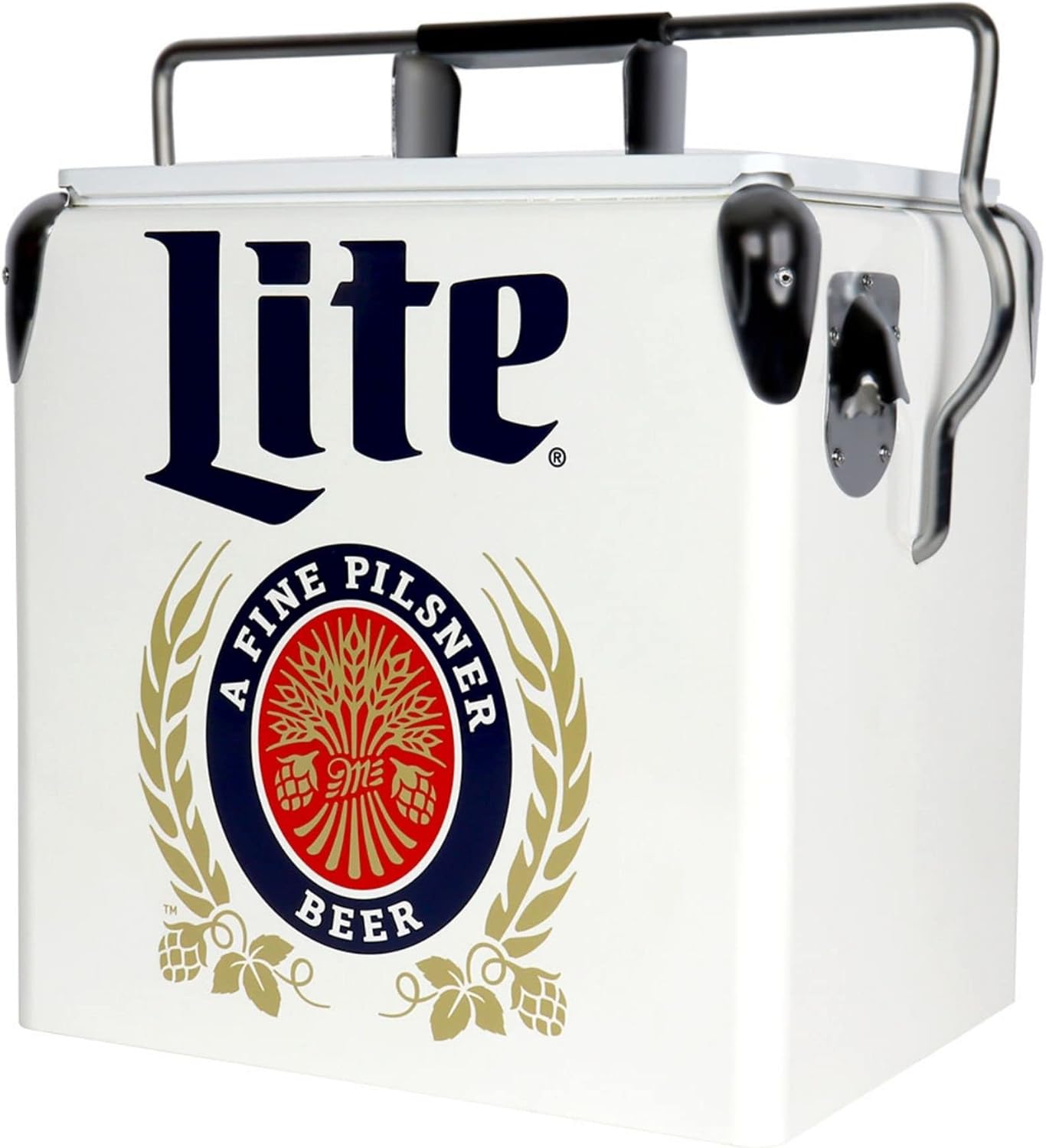Miller Lite retro 18-can ice chest cooler with bottle opener